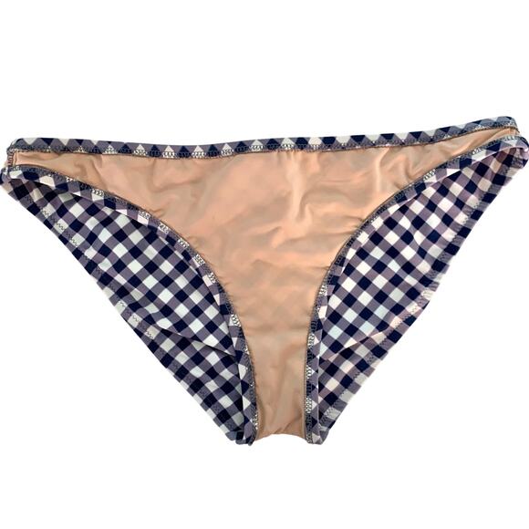 J. Crew Navy Gingham Bikini Bottoms Size Medium - Picture 4 of 4